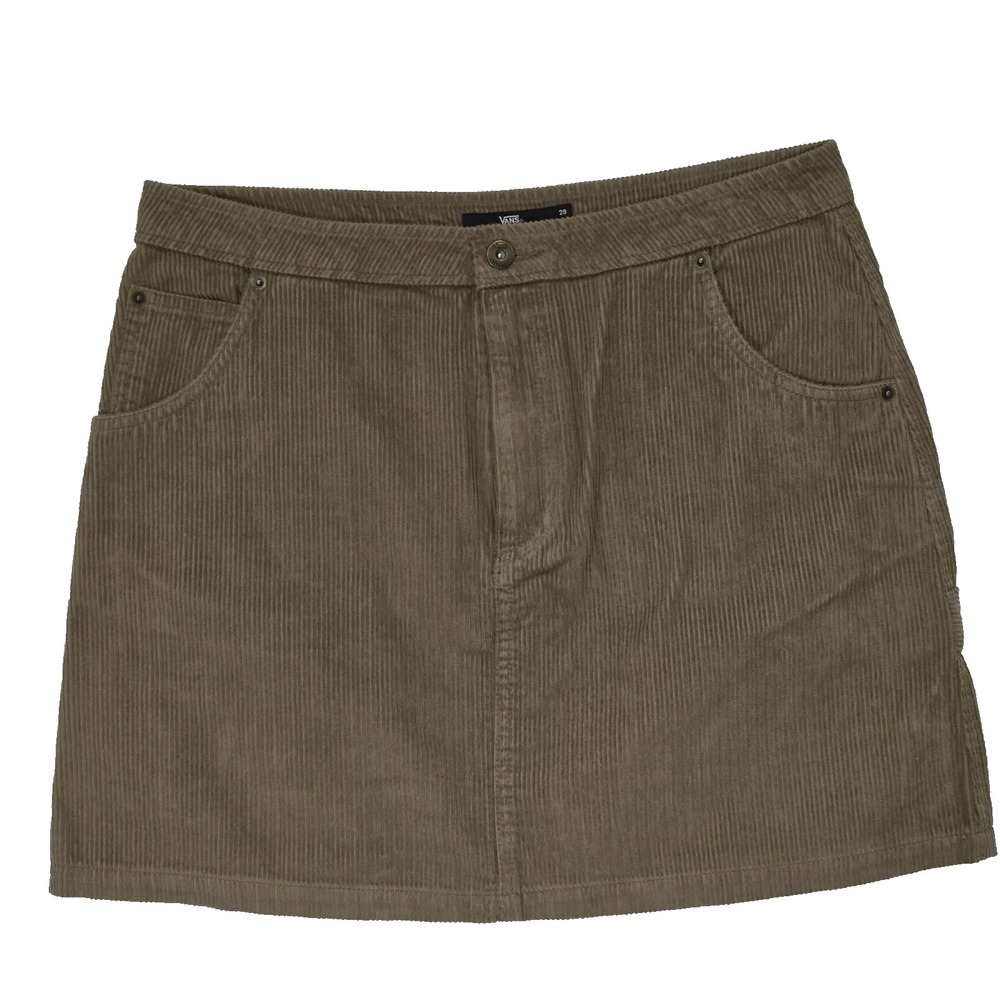 Vans Skirt Corduroy Carpenter Mini Brown Size 29 Womens Cotton Pockets